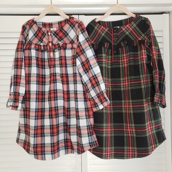 Crewcuts Other - JCrew Crewcuts Matching Holiday Tartan Plaid Flannel Nightgown Pajamas Girls 6